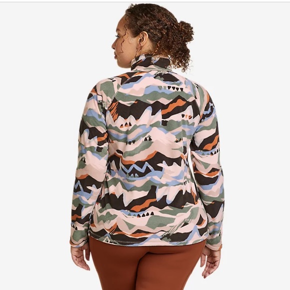 Eddie Bauer Women's Quest Fleece Quarter-Zip Sweater - Printed - Mountains - Picture 2 of 7